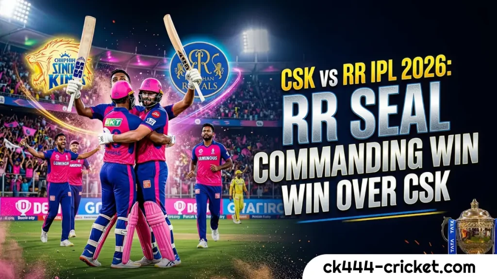 220 CSK vs RR IPL 2026 Rajasthan Royals Seal Commanding Win Over Chennai Super Kings