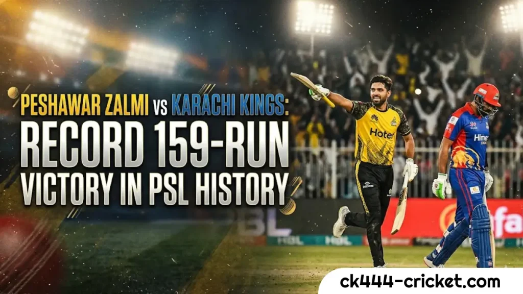 Peshawar Zalmi vs Karachi Kings: Record 159-Run Victory in PSL History 2 Peshawar Zalmi vs Karachi Kings_ Record 159-Run Victory in PSL History